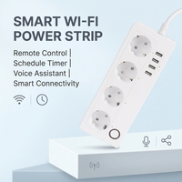 Prise intelligente Wi-Fi Tuya conforme aux normes européennes avec 8 prises, minuterie à commande vocale, ports USB pour hôtel et usage domestique, fabriquée en Chine