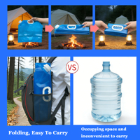 Sacs d'eau pliables pour stockage extérieur, transparents, sans BPA, en plastique, vente chaude, personnalisables, 5 litres, 10 litres, qualité alimentaire, blanc