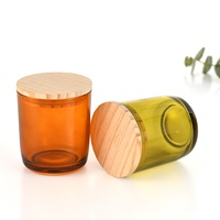 L'usine fournit une tasse de bougie en verre brun rustique multicolore en option tasse de bougie en verre transparent en vrac pots de bougie en gros