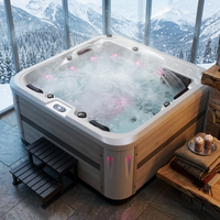 Jacuzzi Premium para el Hogar, 60 Jets, Panel Balboa, Música Bluetooth, Luz LED de Colores, Desinfección con Ozono, para Patio