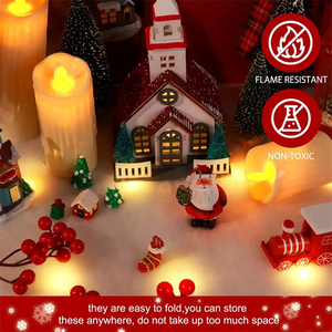 Rouleau de couverture de neige de Noël de 70x17.7 pouces <span class=keywords><strong>LED</strong></span> avec lumières, couverture de neige artificielle avec 100 cordes de lumière <span class=keywords><strong>LED</strong></span> - Product Image 6