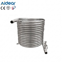 Échangeur de chaleur à immersion en spirale en acier inoxydable 304 pour système de refroidissement de la mouture dans les cuves de fermentation de brasserie
