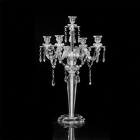Candélabre moderne en métal à 5 bras, pendentifs suspendus, centre de table de luxe pour mariage, porte-bougie, décoration pour banquets et événements