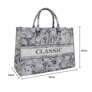 Bolso Tote Clásico de PU con Bordado Floral, Bolso Estructurado con Herrajes Plateados, Bolso de Hombro Premium a Precio de Fábrica - Product Image 3