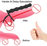 Schwarze Silikon-Analperlen Tragbarer Sperma-Verschlussring Analplug Butt Plug Sexspielzeug für Frauen Männer Schwule Erwachsenenspielzeug G-Punkt-Stimulator