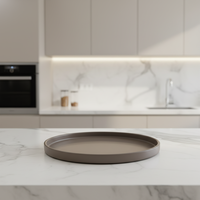 Service de table européen classique en céramique grès de luxe marron, 16 pièces, pour usage domestique, comprend assiettes et bols, compatible lave-vaisselle et micro-ondes