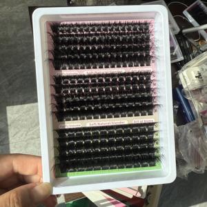 Faux cils en fibres végétales faits à la main, sans poids, vente en gros, pré-coupés, DIY, cils en grappe vaporeux, marque privée, fournisseur de cils - Product Image 2