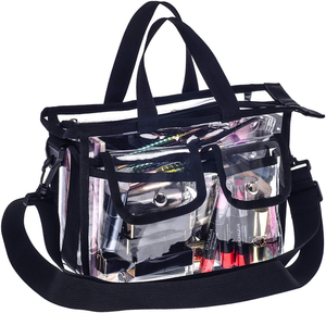 Sac de maquillage transparent en PVC moyen pour artiste maquilleur, sac de rangement cosmétique transparent, trousse de maquillage de voyage, organiseur de maquillage, sac <span class=keywords><strong>MUA</strong></span>, sac de stade - Product Image 1