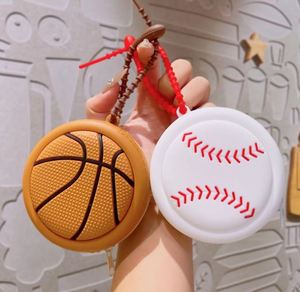 New Arrival Mini Silicone Coin <b>Purse</b> Sports Series Sports Bag Tennis Football Basketball Pattern Pendant <b>Cute</b> Mini Bag - Product Image 1