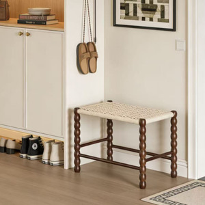 Dreamhause Medieval French Stool Solid <b>Wood</b> <b>Bench</b> Simple Bed Stool Small Square Dressing Stool Creative <b>Bench</b> - Product Image 3
