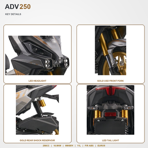 Scooter à essence monocylindre 250 cm³ refroidi par eau, 4 temps, EFI EURO 5, avec freins ABS avant et arrière, démarrage sans clé, vitesse maximale de 95 km/h - Product Image 2