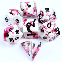 Dés polyédriques en acrylique personnalisés, ensemble de 7 dés, motif Sakura, dés de jeu de rôle D&D, 28g par ensemble