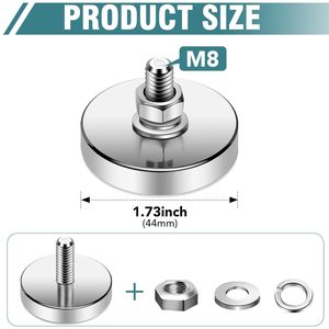 Neodymium Vòng Nam Châm Với M6 Nam Chủ Đề 90lb Hoặc 150 LB Vòng Nam Châm Với Bolt Stud Gắn Nam Châm Cho Chiếu Sáng Máy Ảnh - Product Image 4