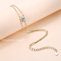 Élégant Bracelet Double Chaîne en Argent Sterling 925 avec Moissanite 6,5 mm (1,0 ct) pour Femme