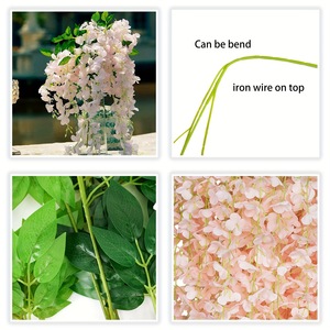 Vender 12 unids/set glicinia artificial flor vid boda flor cifrada tiras flores de imitación plantas artificiales - Product Image 5