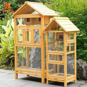 Volière d'extérieur classique en bois de sapin durable avec nichoir et cage pour pigeons géants, toutes saisons - Product Image 6