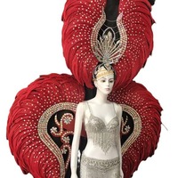 Ailes d'ange en plumes, diadème, costume pour carnaval, Halloween, fête, spectacle, chapeau, maquillage, danse, défilé