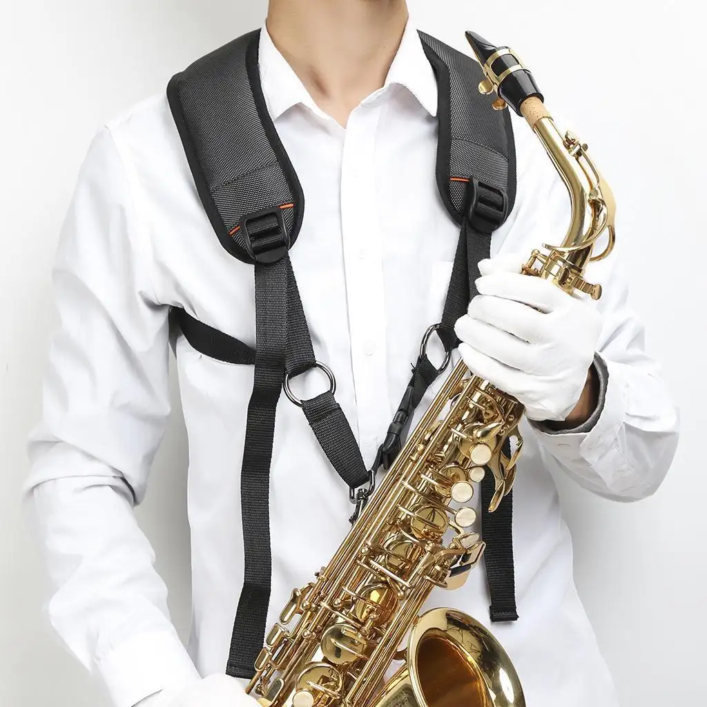 Tali Sax lembut kualitas tinggi kait saksofon Pu tali bahu saksofon tali Harness untuk Alto Tenor Soprano saksofon