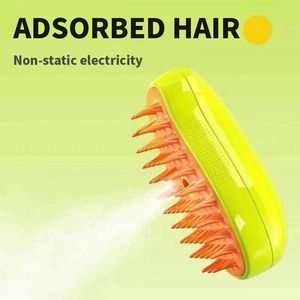 Spazzola a vapore per animali domestici pettine per la toelettatura del cane del gatto con <span class=keywords><strong>Spray</strong></span> elettrico Anti-volo capelli galleggianti morbidi in Silicone spazzola per la depilazione - Product Image 2