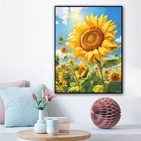 Peintures Diamantées 5D DIY sur Toile Écologique, Thème Floral Tournesol, Motif Imprimé, Complet 30x40CM