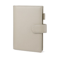 Couverture de carnet en cuir grainé Lychee, cuir Pebble pour voyageurs, cuir véritable, carnet B6, carnet en cuir de vachette avec porte-cartes