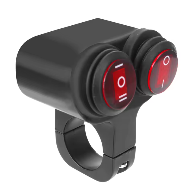 22mm Motorcycle Handlebar Switch on OFF Control Button Aluminum Alloy 2 in 1 Motorcycle Headlight Fog Light Spotlight Switch