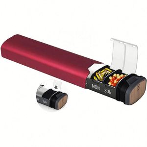 JH Medibox, organiseur de pilules personnalisable, étanche, en alliage d'aluminium, de qualité alimentaire, grande capacité, compartiments, 7 jours, logo personnalisé - Product Image 1