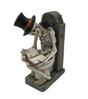 Tête de mort en résine, papier toilette, livres de lecture, décoration de Table, Halloween