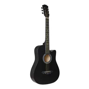 <span class=keywords><strong>Guitare</strong></span> acoustique <span class=keywords><strong>junior</strong></span> HIPATTI en contreplaqué 38 pouces, couleur rétro satinée, manche en bois de catalpa d'Afrique - Product Image 1