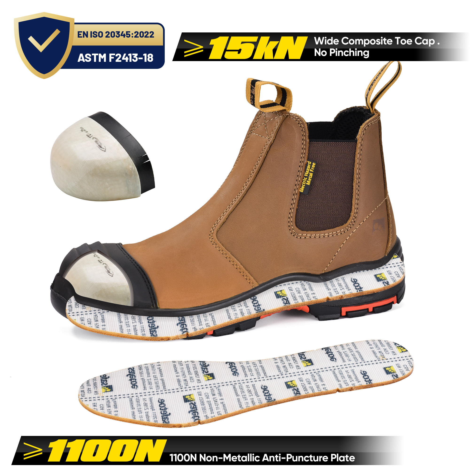 Non-Slip Soft Toe Work Boots EH-Rated ASTM Certified Water Resistant Unisex Acton Prospect 9226-11 Unisex 8 main image 4