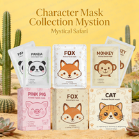 Masque facial animalier de dessin animé très populaire, masque hydratant et nourrissant pour la beauté de la peau des femmes, éclaircissant et anti-âge