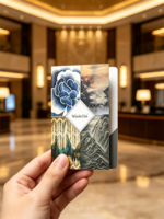 Étui de carte-clé d'hôtel de luxe personnalisé en papier spécial imprimé avec poche intérieure pour hôtels 5 étoiles