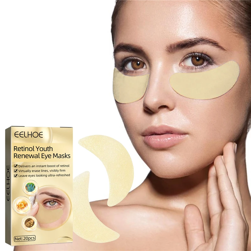 EELHOE retinol juventude renovação descartáveis sono máscaras oculares anti rugas círculo escuro reparação hidratante levantamento viagem eye patches