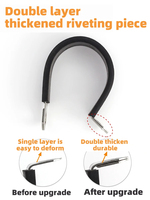 Clips P doublés de caoutchouc en acier inoxydable 304 type R collier de serrage de tuyau de montage de câble tuyau pince fixe support de tuyau petite pince