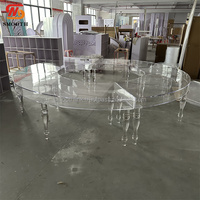 Table de banquet transparente en serpentine de luxe à la mode Événements Hôtel Salle de banquet Mariage Table à manger