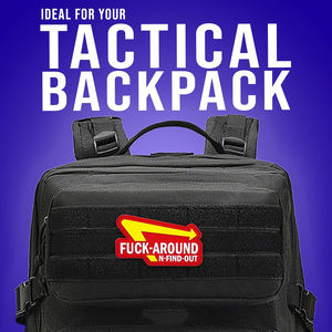 Parche de PVC con la Frase FUCK-AROUND N-FIND-OUT - Gancho - Para Amantes de las Hamburguesas y Fanáticos de los Parches Divertidos - Parches Personalizados Humorísticos - Product Image 3