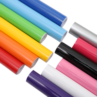 Envoltura de vinilo de coche autoadhesiva negra brillante de PVC para plotter de corte de vinilo pegatina de envoltura de coche