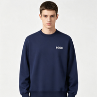 Sweat-shirt ample à épaules tombantes pour homme, style rétro américain, couleur unie, manches longues, doux, vente en gros