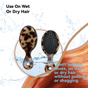 2023 Hot Sale Leoparden muster Gummi kissen Entwirrungs bürste Effektive Haarkamm Detang ler Haar bürste für Frauen - Product Image 5