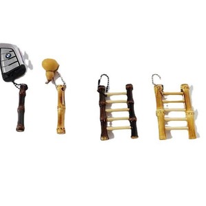 Porte-clés en bambou fait main, pendentif pour clés de voiture, cadeau pour couple, accessoire créatif - Product Image 1