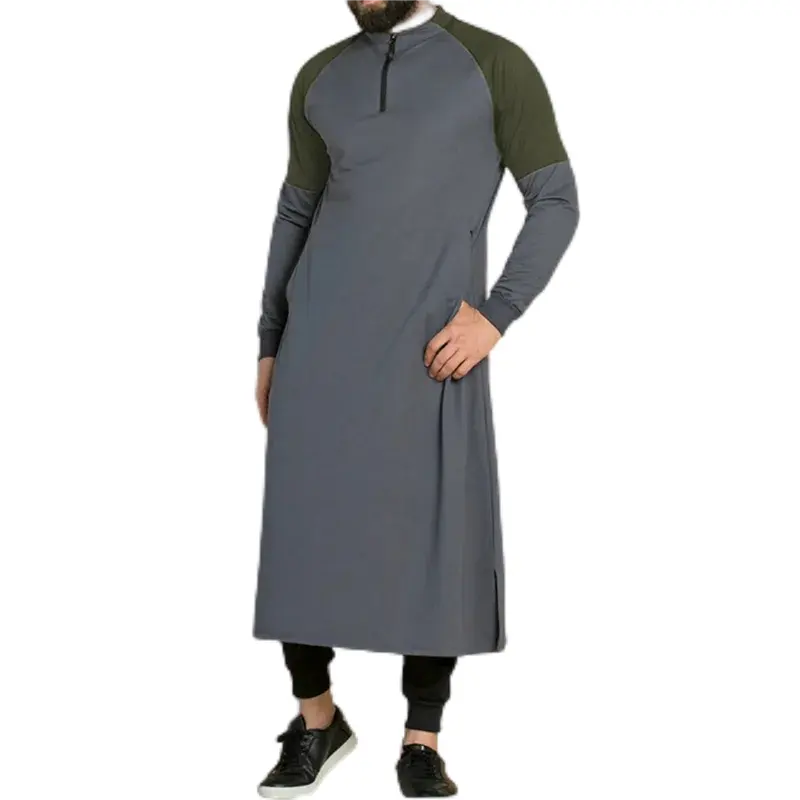 8066 Men's Jubba Thobe Arabic Islamic Clothing Winter Muslim Middle East Arab Abaya Dubai Long Robes Traditional Kaftan Top