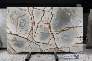 Dalles de quartzite en marbre blanc veiné or, de grande taille, polies, modernes, translucides, de luxe, pour une utilisation intérieure et extérieure - Product Image 4