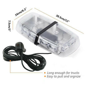12V luce del tetto auto impermeabile luce stroboscopica 24LED doppio interruttore e accendisigari cavo, luci lampeggianti a LED - Product Image 5