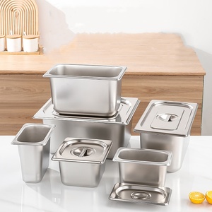 กระทะ1GN สเตนเลสเกรดอาหารสำหรับเก็บอาหารและเสิร์ฟอาหารอุ่นๆ201 1/จานสำหรับบุฟเฟต์ - Product Image 4