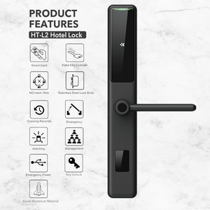 Slim Body Modern Design High Security Five-latch Mortise Rfid Card <b>Key</b> Anti-theft With Management Software Smart Hotel <b>Lock</b> HT-L - Product Image 3