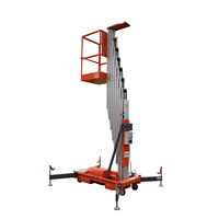 Plateforme élévatrice électrique à mât unique en alliage d'aluminium de 6m, 8m, 10m, 12m, capacité 150kg, pour le nettoyage de vitres