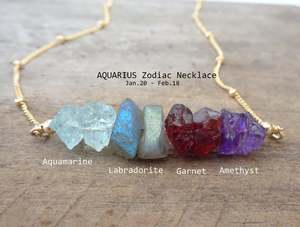 Collar de piedra Natural de cuarzo para acuario, piedra Natural, piedra Natural, signo del zodiaco, Gema - Product Image 5