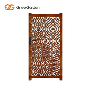 Clôture de ferme et porte de maison en acier corten sur mesure pour l'extérieur avec service de modélisation 3D, design moderne, motif découpé au laser, certifié CE - Product Image 1