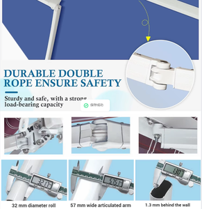 Pièces détachées et accessoires pour auvents anti-pluie - Auvents rétractables à structure en acier sur mesure avec barre fronta - Product Image 3