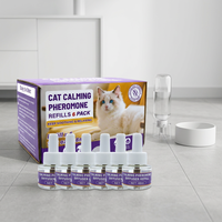 Lot de 4 recharges de diffuseur apaisant en plastique pour chats - Solution aux phéromones pour usage intérieur, réduit l'anxiété, l'agressivité et les comportements indésirables